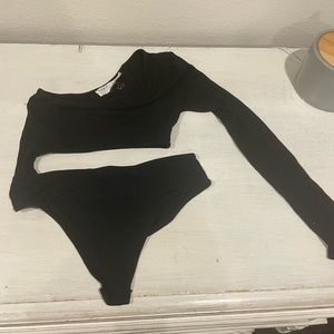 Black long sleeve bodysuit